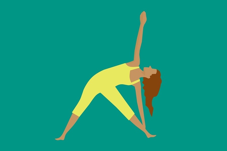 grafika przedstawiająca ćwiczącą kobiete