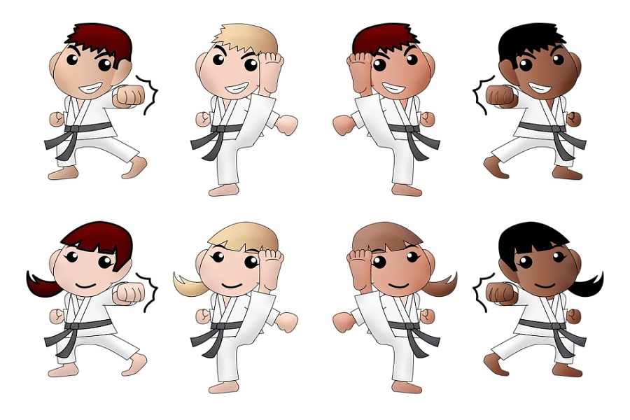 grafika prezentująca małych karateków